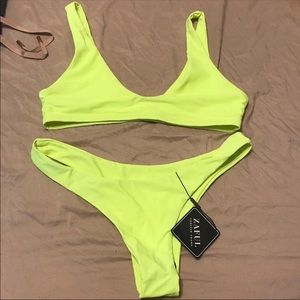 Neon green swimsuit
